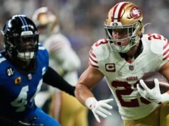 QB Brock Purdy e RB Christian McCaffrey ajudam a liderar 49ers contra Colts
| cinetotal.com.br QB Brock Purdy e RB Christian McCaffrey ajudam a liderar 49ers contra Colts
| cinetotal.com.br
