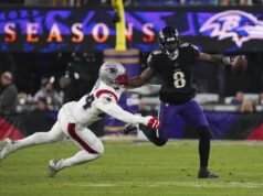Ravens QB Lamar Jackson (costas) sai no início da derrota para os Patriots
| cinetotal.com.br Ravens QB Lamar Jackson (costas) sai no início da derrota para os Patriots
| cinetotal.com.br